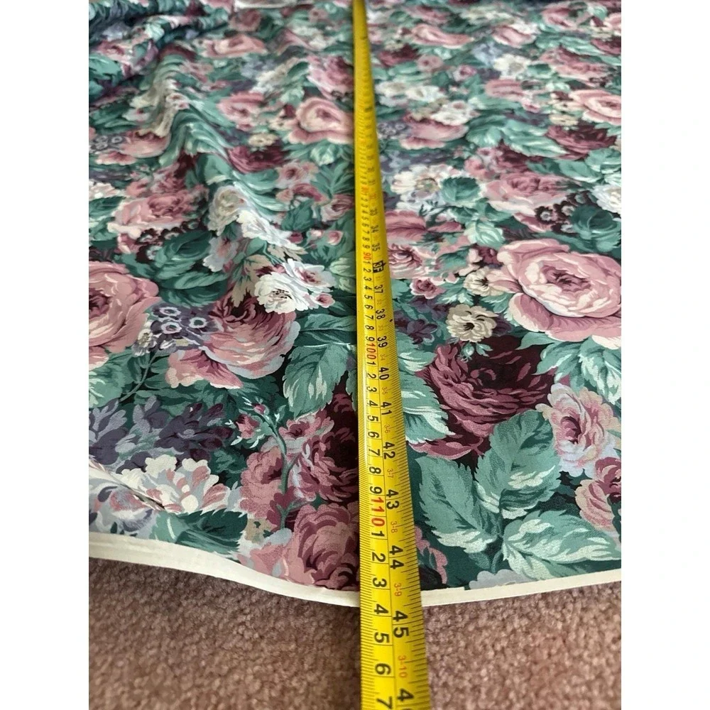 14+ Yds Vtg Joan Messmore Cranston Fabric Cabbage Rose Cottagecore Quilting Sew